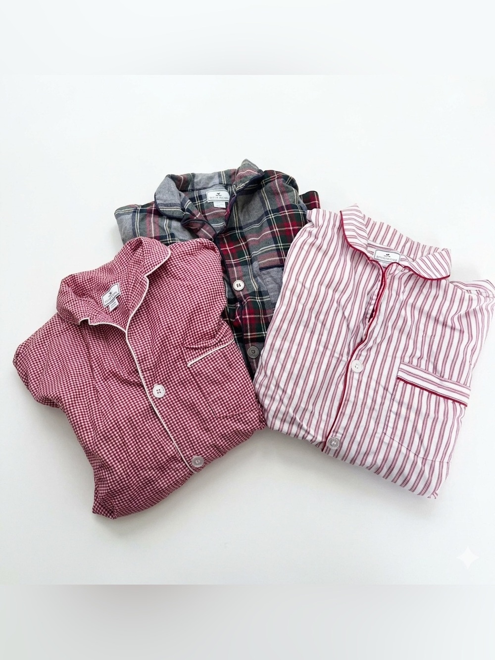 Petite Plume luxury 100% cotton pajama long sleeve tops men’s size L bundle